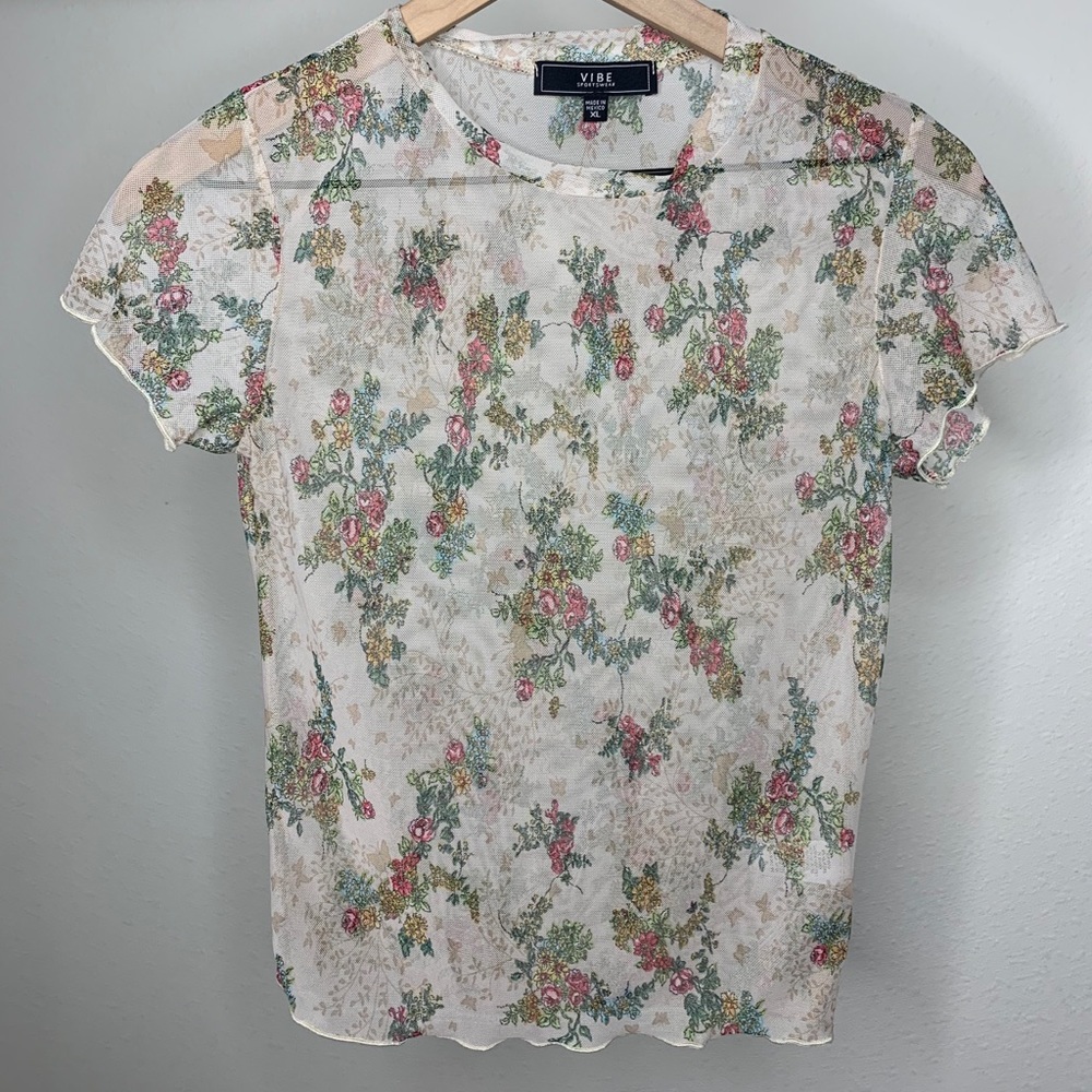 Blush Pink Sheer Frilled Detail Top